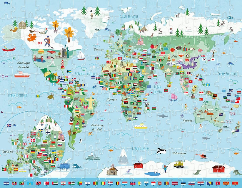 JE DECOUVRE LES DRAPEAUX - COFFRET AVEC PUZZLE