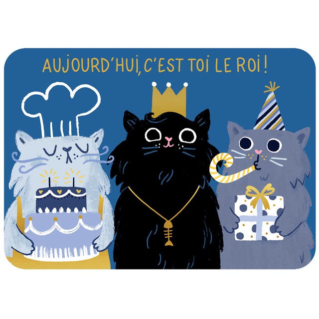 CARTE POSTALE JOYEUX ANNIVERSAIRE AUJOURD'HUI C'EST TOI LE ROI