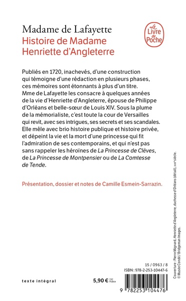 Histoire de Madame Henriette d'Angleterre