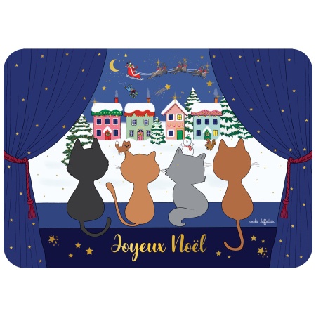 CARTE POSTALE JOYEUX NOEL CHAT