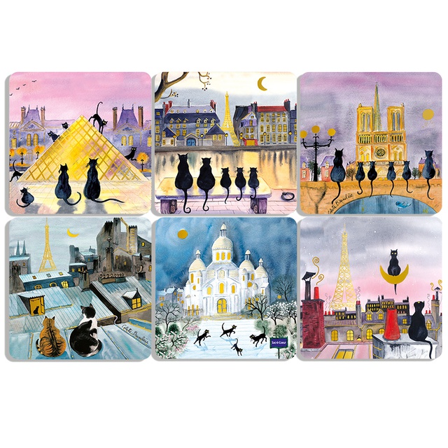 SOUS-VERRES CHATS NOIRS DE PARIS