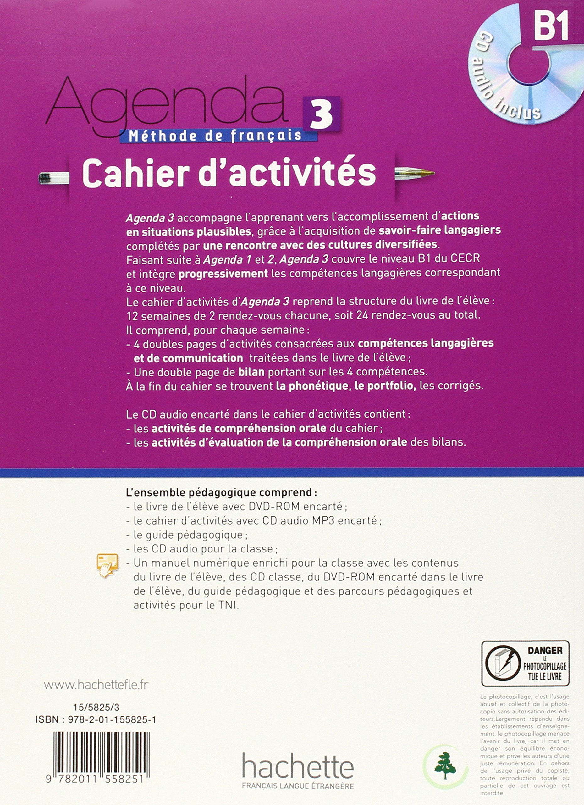 Agenda 3 - Cahier d' activités + CD audio