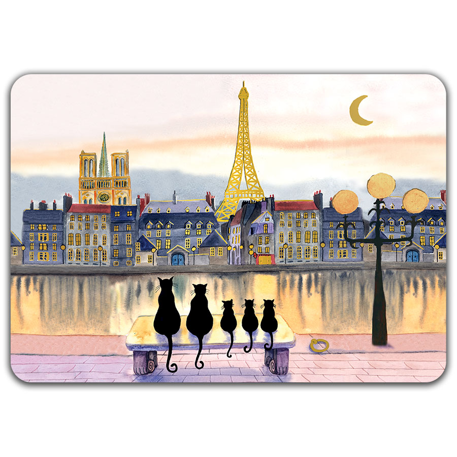 SET DE TABLE CHATS NOIRS DE PARIS