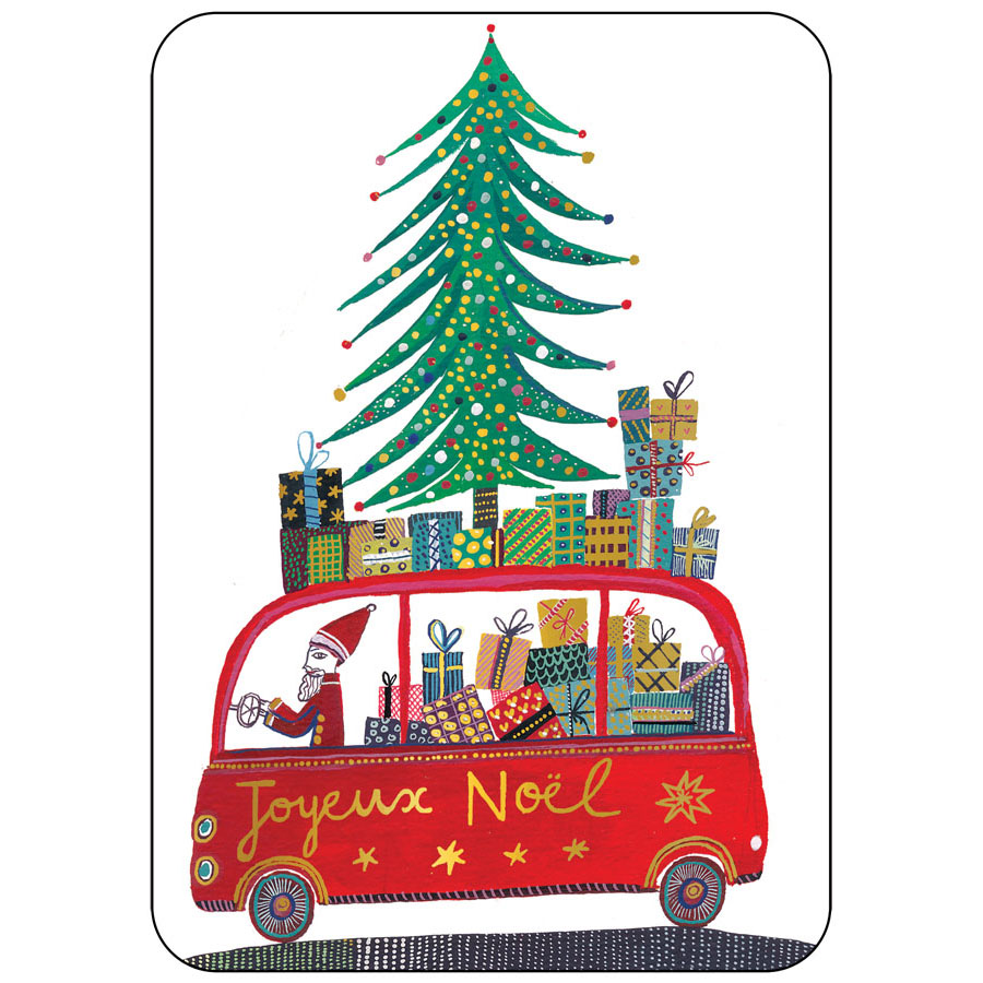 BUS DU PERE NOEL POSTCARD