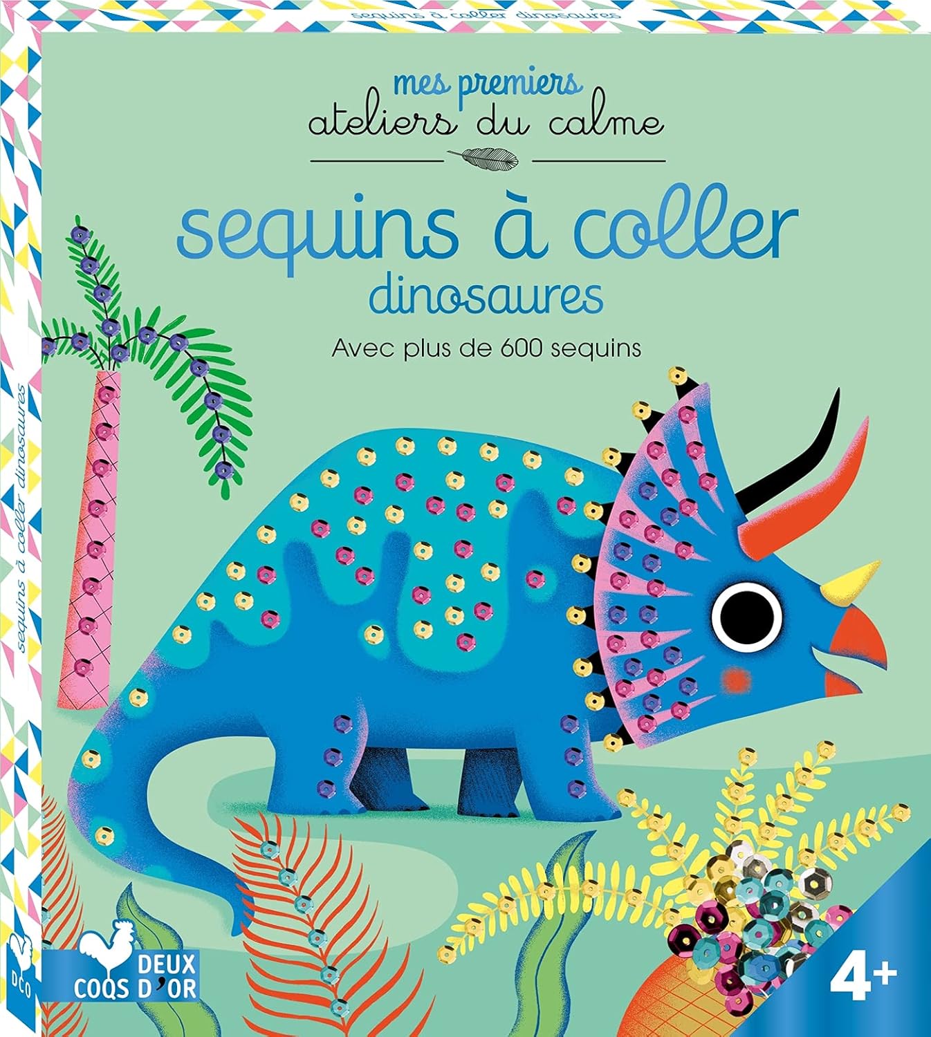 SEQUINS A COLLER DINOSAURES - BOITE AVEC ACCESSOIRES