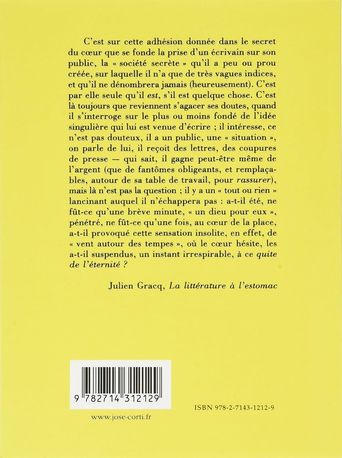 La littérature à l'estomac