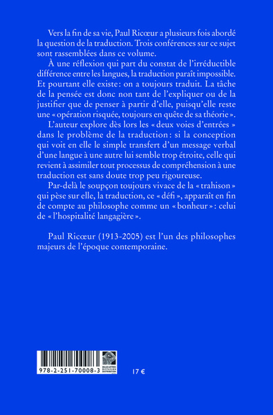 Sur la traduction